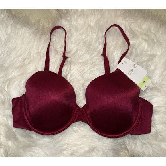 b.tempt'd Wacoal 953281 Future Foundation T-Shirt Bra Lined UW 36B Dark Red New - Picture 2 of 7